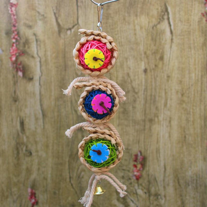 Natural Vine Twist Rope Parrot Toy - Climbing And Biting Fun For Pet Birds-4