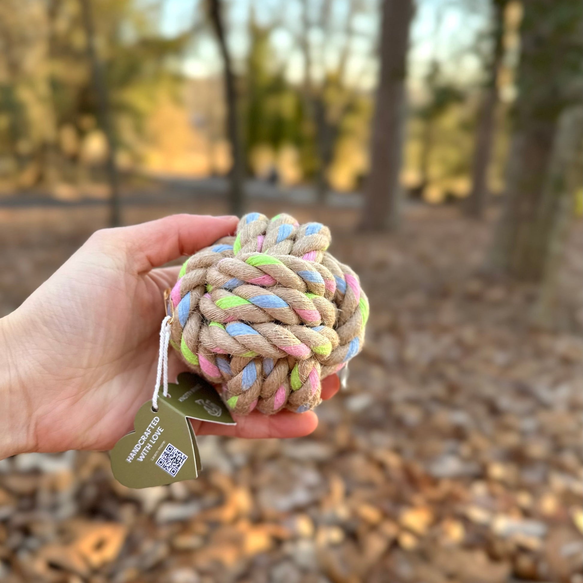 Rainbow Hemp Knot Ball-1